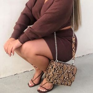FashionNova faux Snakeskin Shoulder Bag Adjustable Strap